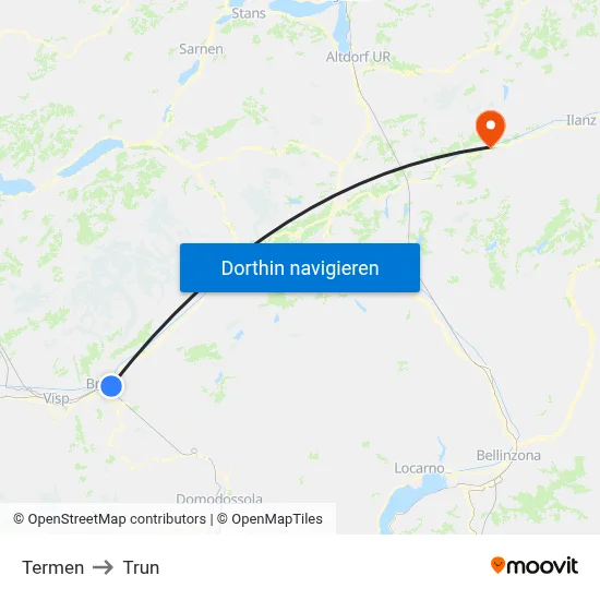 Termen to Trun map