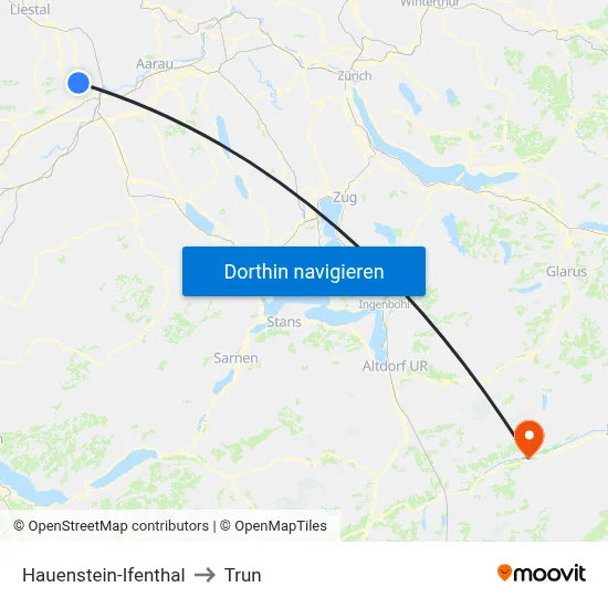 Hauenstein-Ifenthal to Trun map