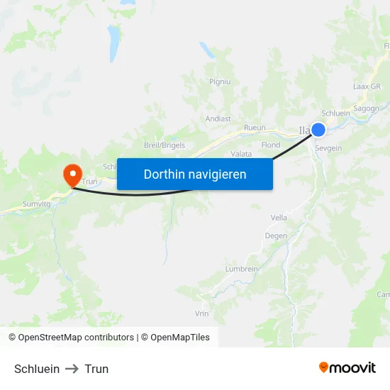 Schluein to Trun map