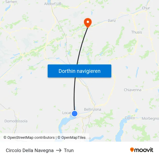 Circolo Della Navegna to Trun map