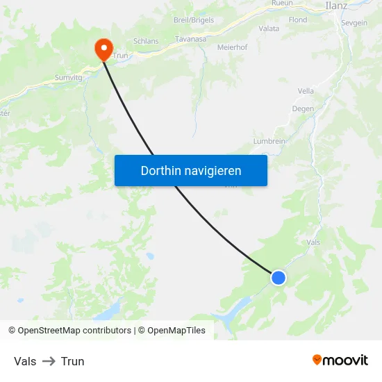 Vals to Trun map