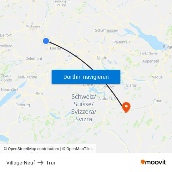 Village-Neuf to Trun map