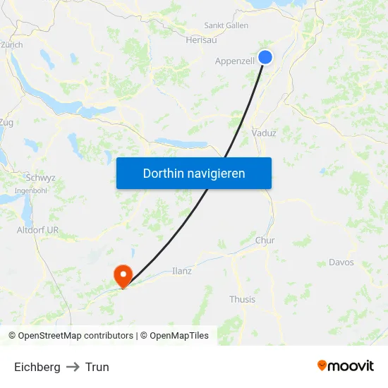 Eichberg to Trun map