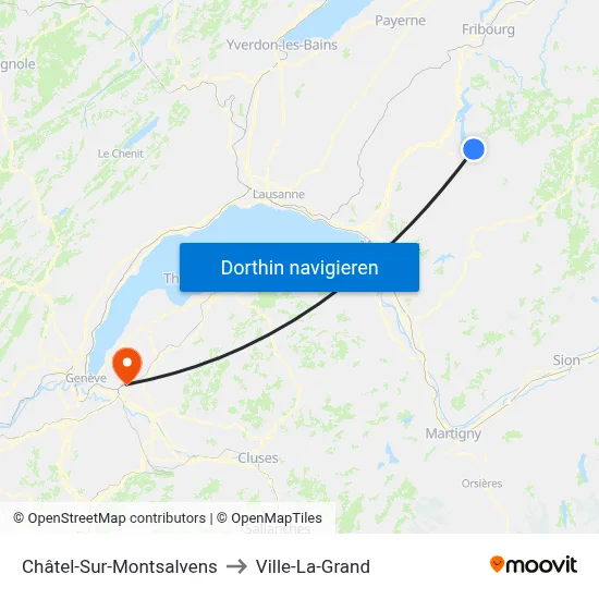 Châtel-Sur-Montsalvens to Ville-La-Grand map