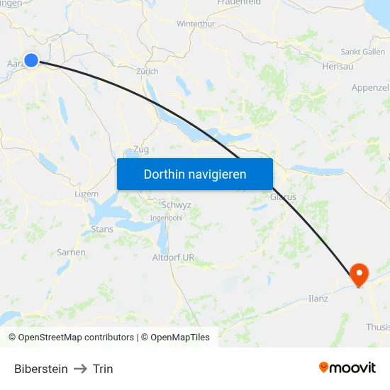 Biberstein to Trin map