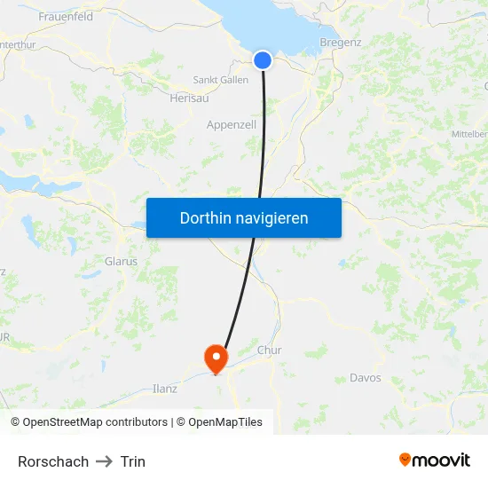 Rorschach to Trin map