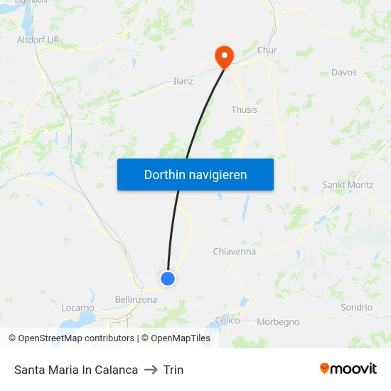 Santa Maria In Calanca to Trin map