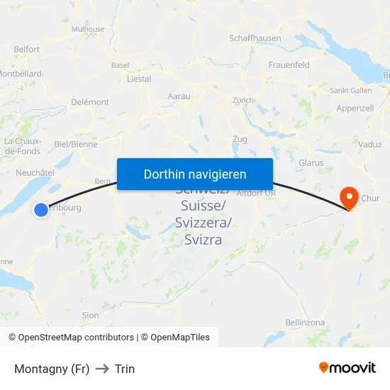 Montagny (Fr) to Trin map