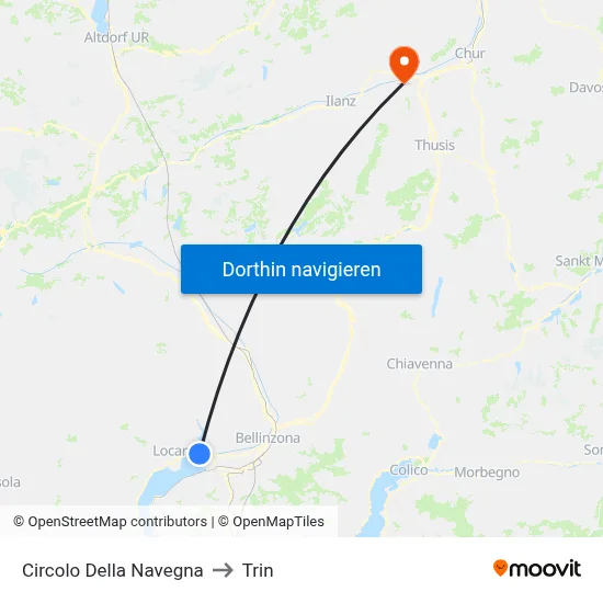 Circolo Della Navegna to Trin map