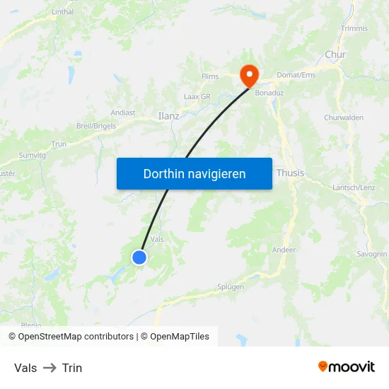 Vals to Trin map