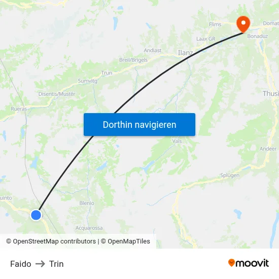 Faido to Trin map