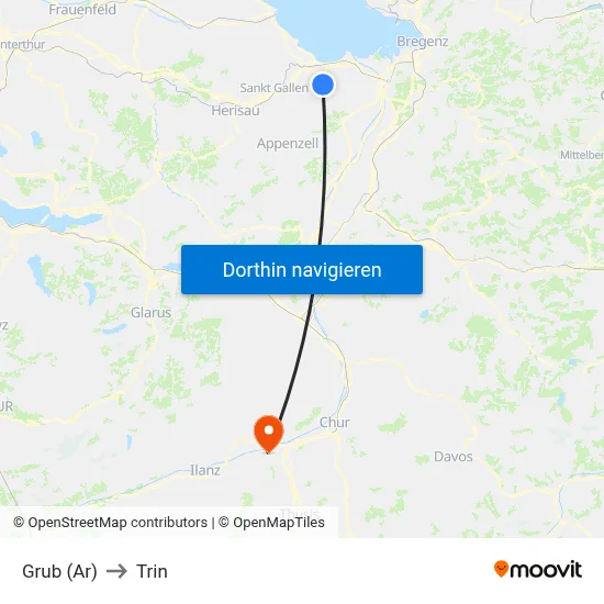 Grub (Ar) to Trin map