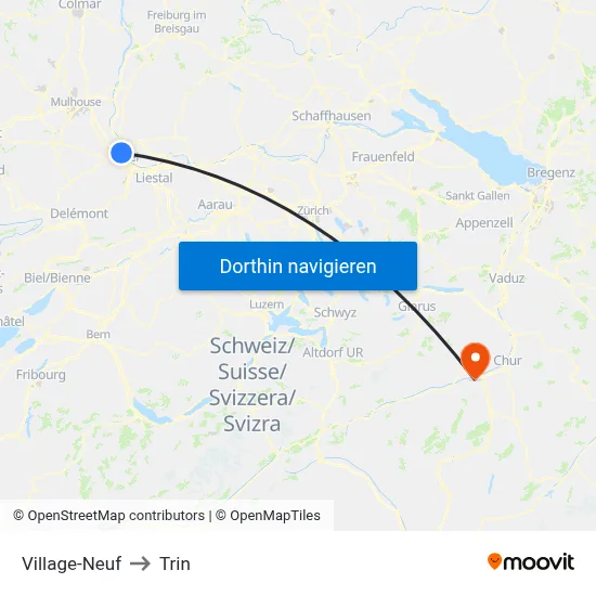 Village-Neuf to Trin map
