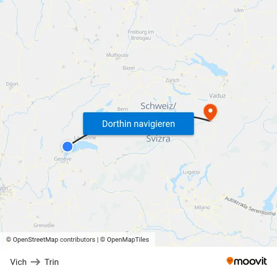 Vich to Trin map