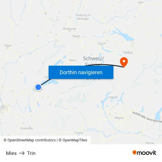Mies to Trin map