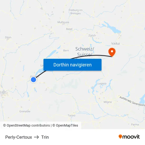 Perly-Certoux to Trin map