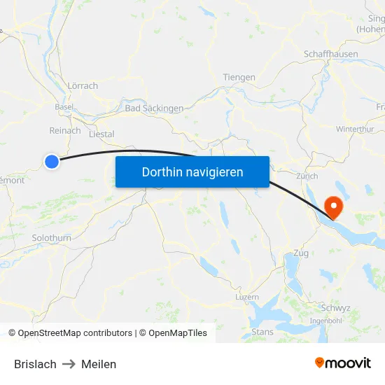 Brislach to Meilen map