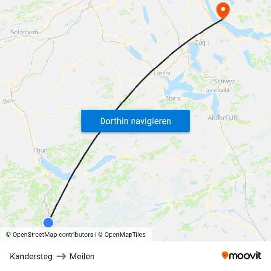 Kandersteg to Meilen map