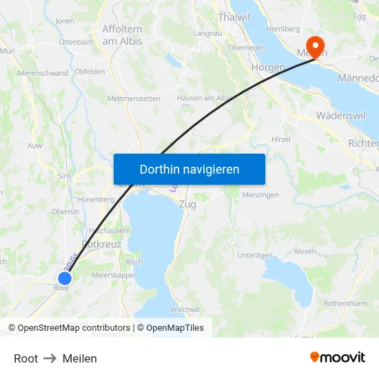 Root to Meilen map