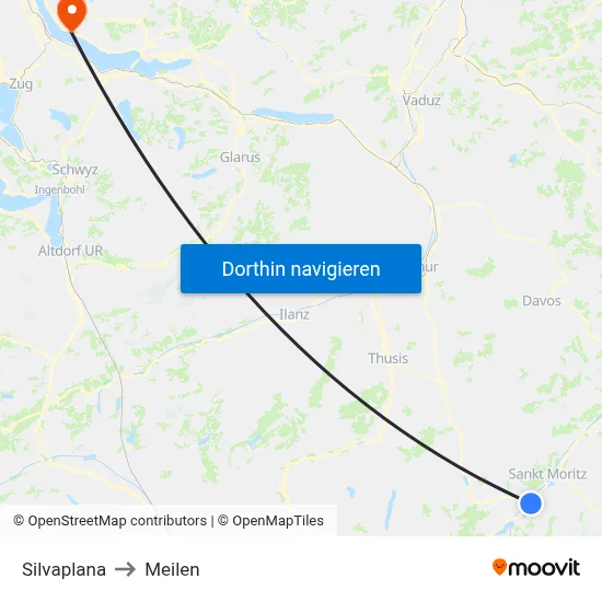 Silvaplana to Meilen map