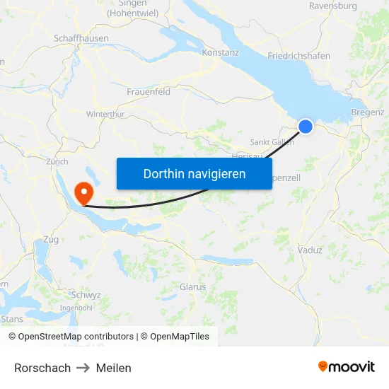Rorschach to Meilen map