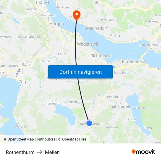 Rothenthurm to Meilen map