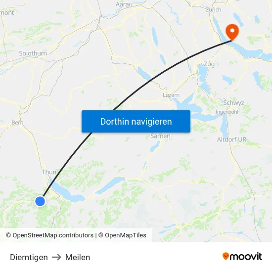 Diemtigen to Meilen map