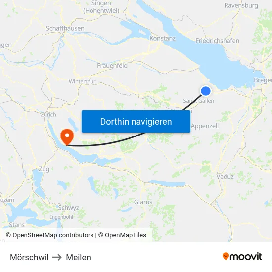 Mörschwil to Meilen map