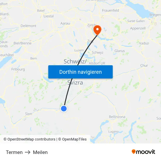 Termen to Meilen map