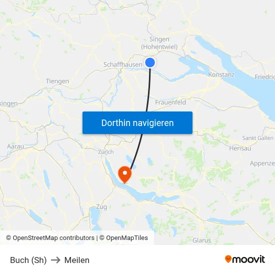 Buch (Sh) to Meilen map
