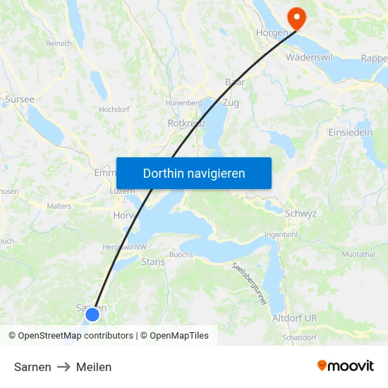 Sarnen to Meilen map