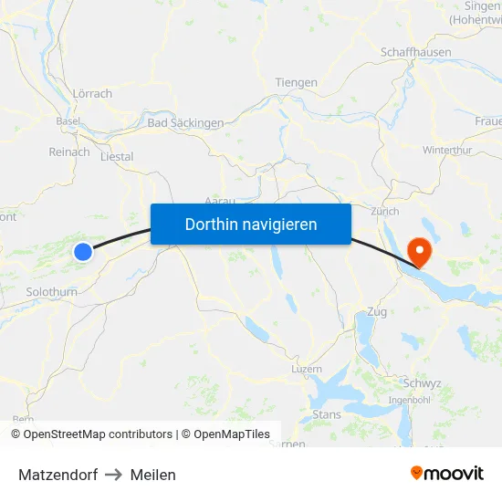 Matzendorf to Meilen map