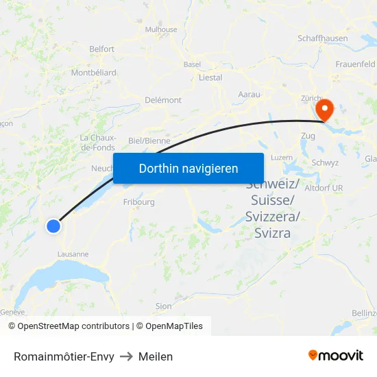 Romainmôtier-Envy to Meilen map