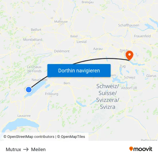 Mutrux to Meilen map