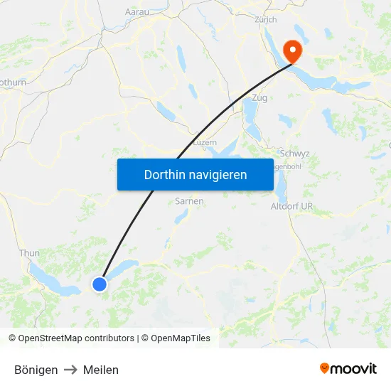 Bönigen to Meilen map