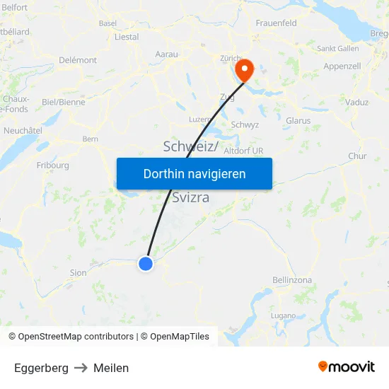 Eggerberg to Meilen map