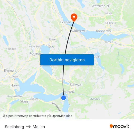 Seelisberg to Meilen map