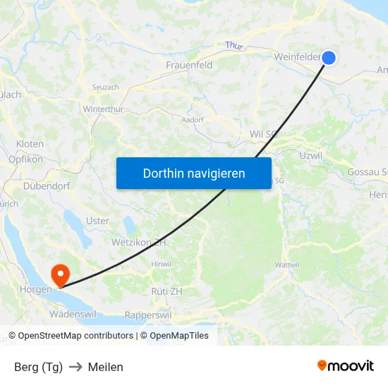 Berg (Tg) to Meilen map