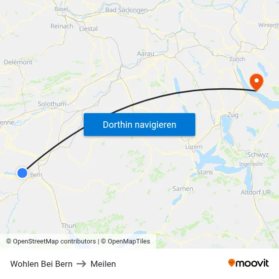 Wohlen Bei Bern to Meilen map