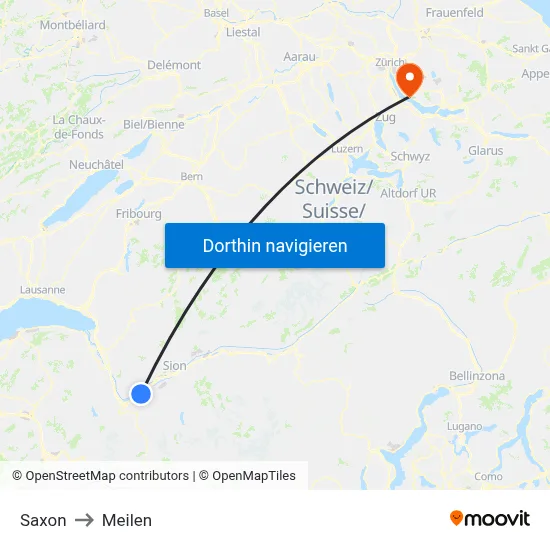 Saxon to Meilen map