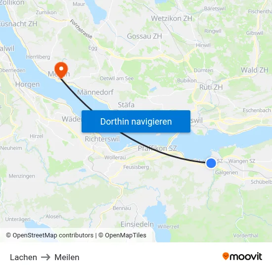 Lachen to Meilen map