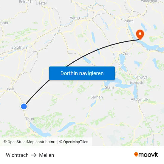 Wichtrach to Meilen map