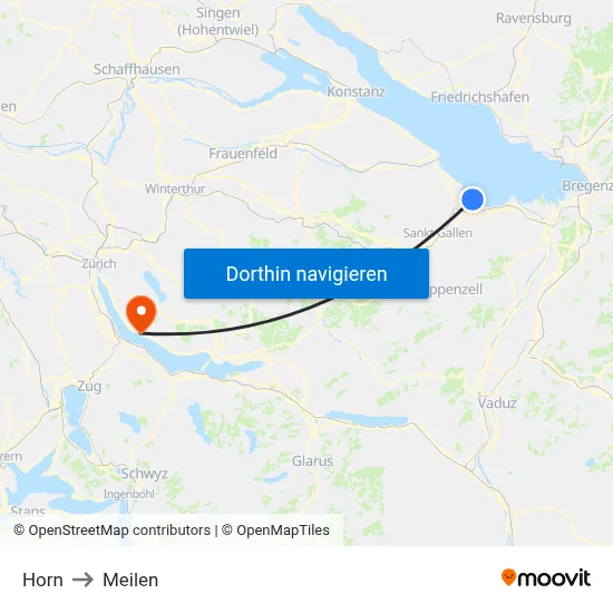 Horn to Meilen map