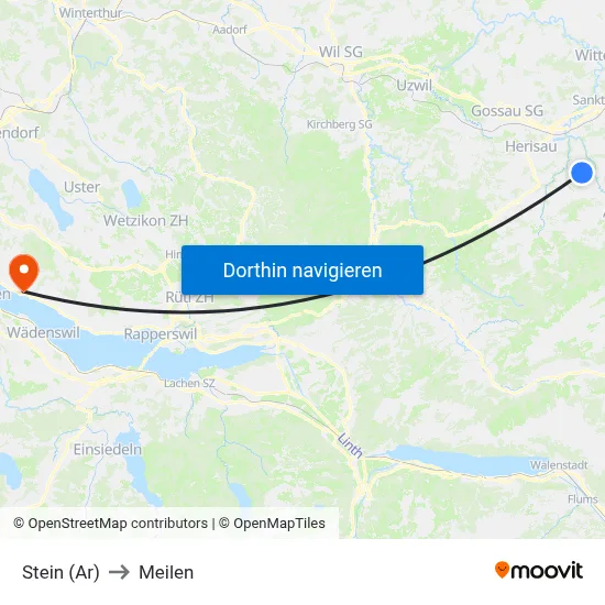 Stein (Ar) to Meilen map