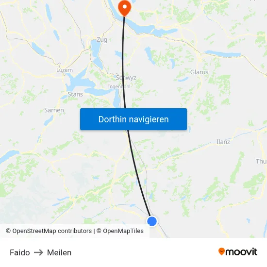 Faido to Meilen map