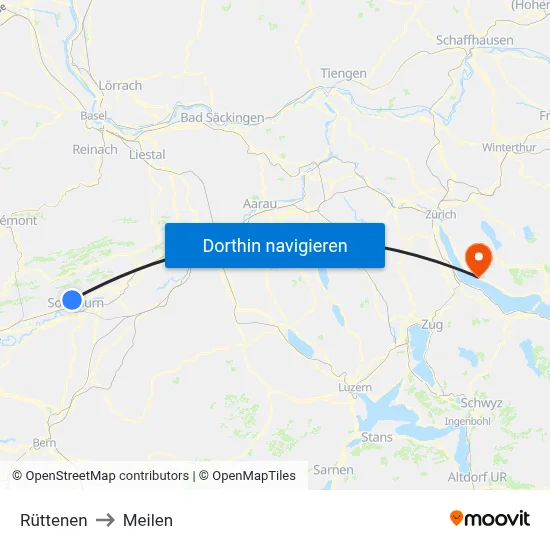 Rüttenen to Meilen map