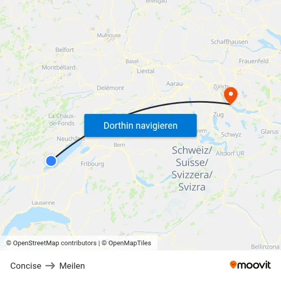 Concise to Meilen map