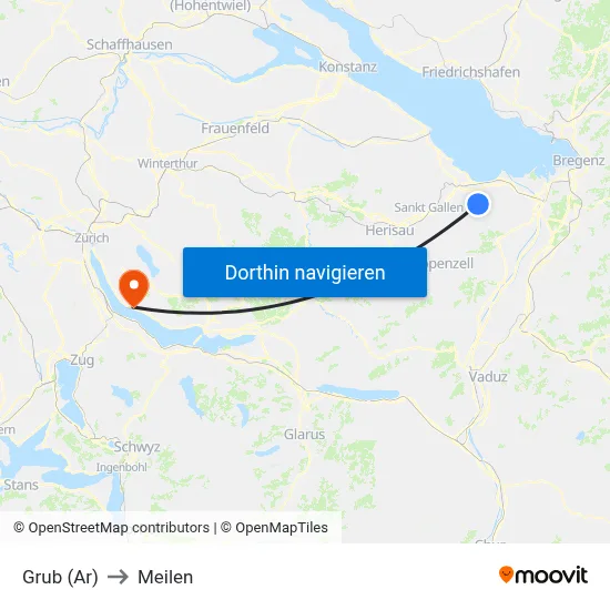 Grub (Ar) to Meilen map