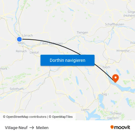 Village-Neuf to Meilen map
