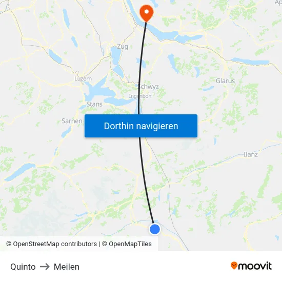 Quinto to Meilen map